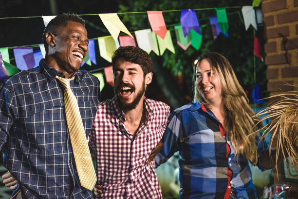 istock Friends at Junina party in Brazil 1143830192