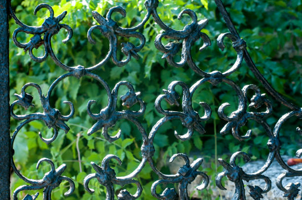 istock Iron grid fence ornaments 1143834651