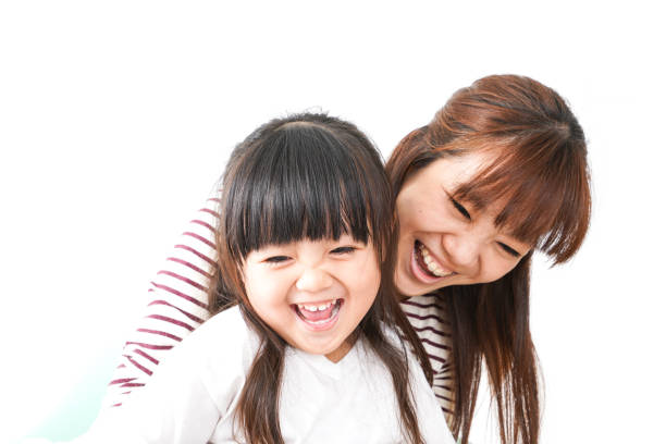 Mother and child smile