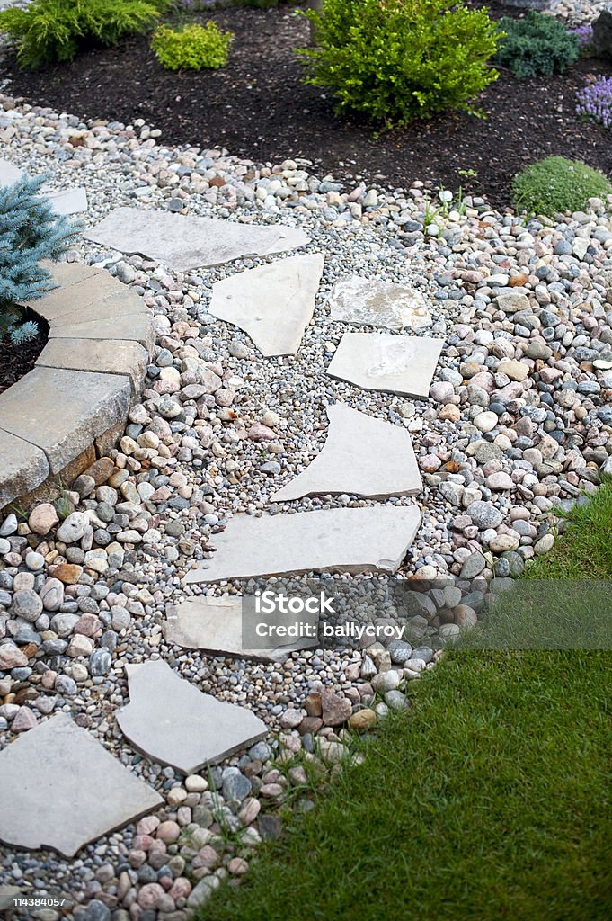 Flagstone Walkway  Patio Stock Photo