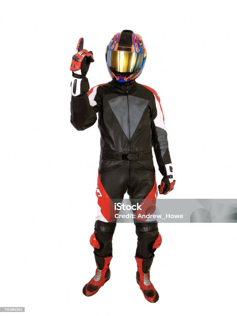 Homme de moto en cuir - Photo de Casque libre de droits