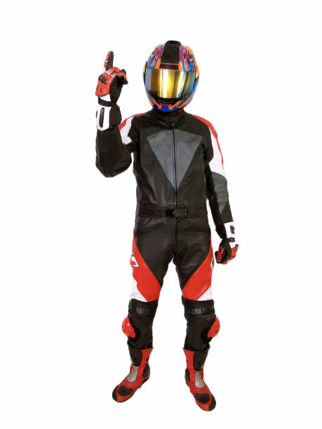 Man in Motorcycle Leathers  Helmet stock pictures, royalty-free photos & images