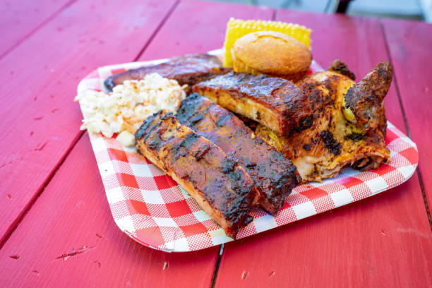istock Pork Spare Rib Dinner with Corn, Cornbread Muffin and Cole Slaw 1143845168