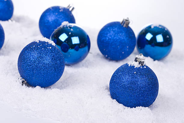 istock Christmas baubles on snow 114384859