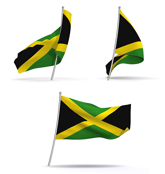 istock Flags of Jamaica waving in the wind 114385671