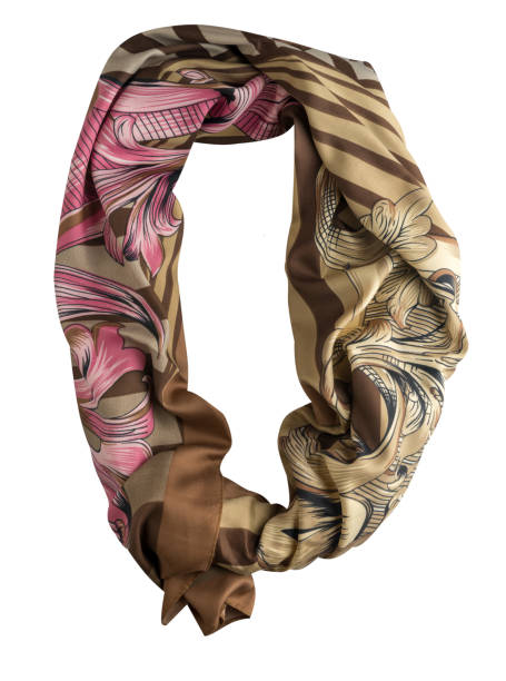 istock scarf summer. multicolored scarf. Scarf top view 1143856923