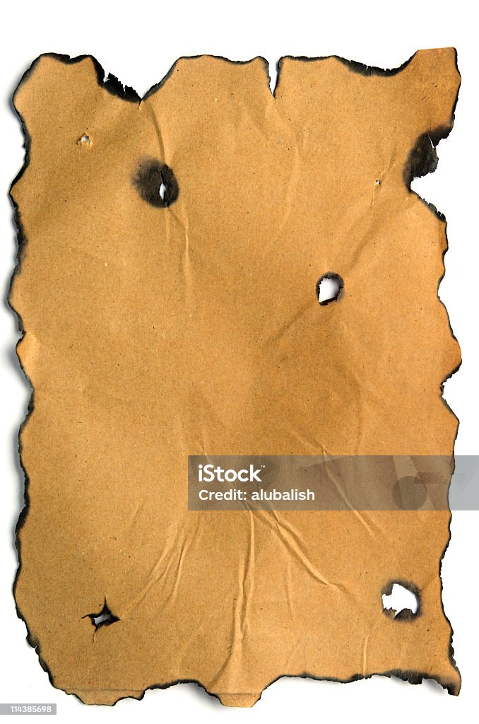 Vintage verbrannt Papier - Lizenzfrei Einschussloch Stock-Foto