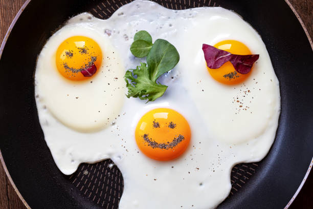 Breakfast Looking Back  -  egg smiling