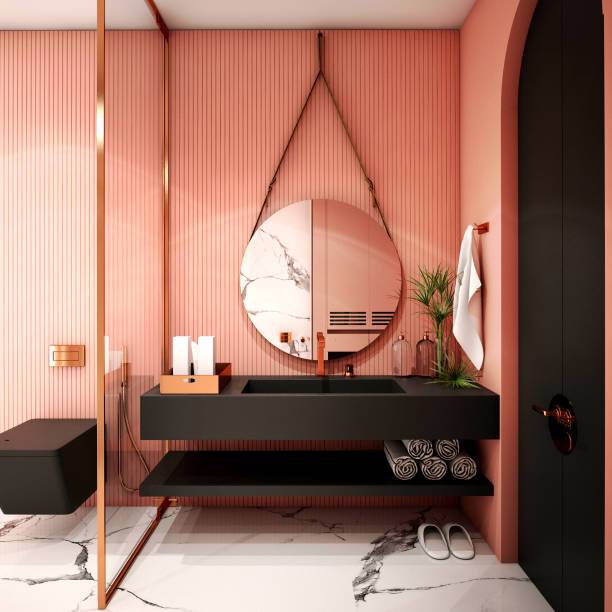 istock Modern Bathroom Interior design ,3d rendering ,3d illustration 1143860386