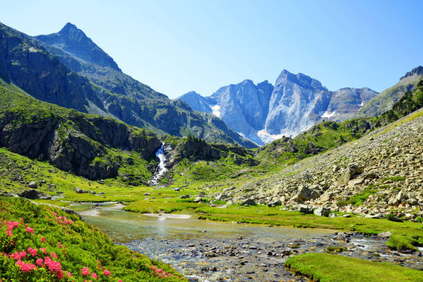 Mountain Vignemale in the national park Pyrenees.France. Mountain Vignemale in the national park Pyrenees. Occitanie in south of France. pirineos stock pictures, royalty-free photos & images