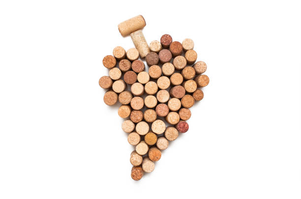 istock Bunch of grapes from wine corks 1143861877