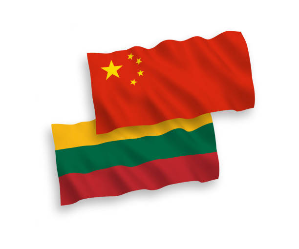istock Flags of Lithuania and China on a white background 1143862090