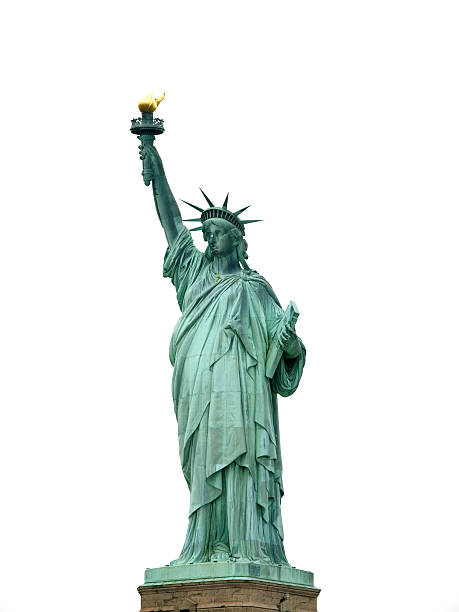 The Statue of Liberty in New York, USA isolated as transparent png.