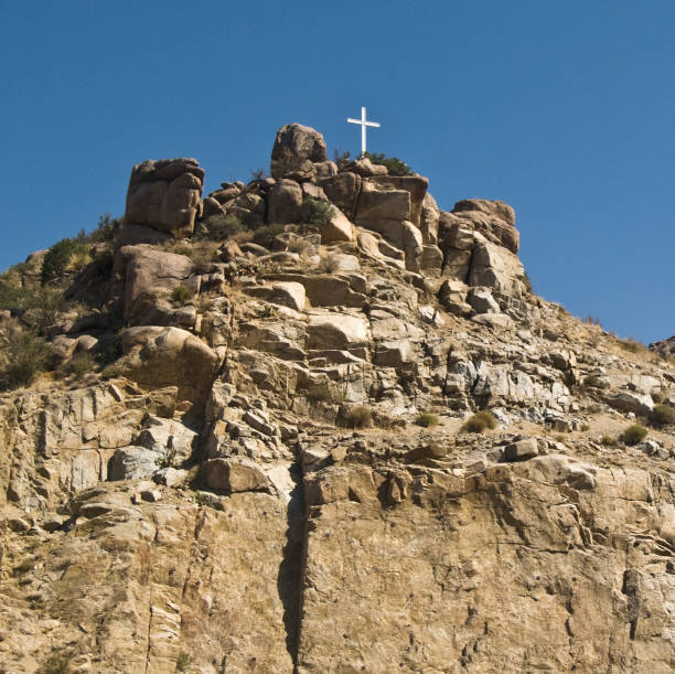 istock Christian Cross on Rocky Mountain Top 114387283