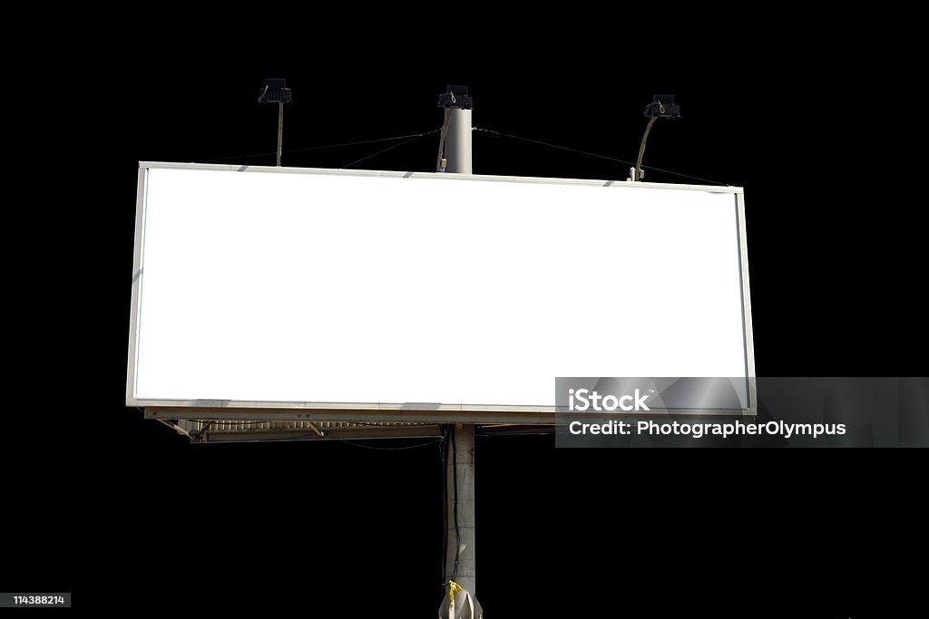 Billboard, auf schwarzem Hintergrund - Lizenzfrei Brief - Dokument Stock-Foto