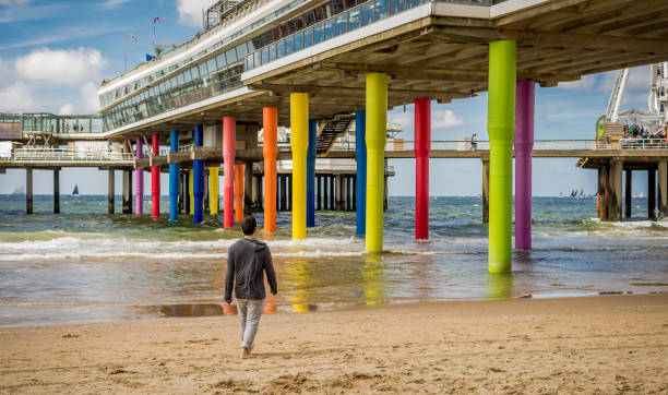 The pier of Scheveningen at the beach of the Nort Sea The Hague