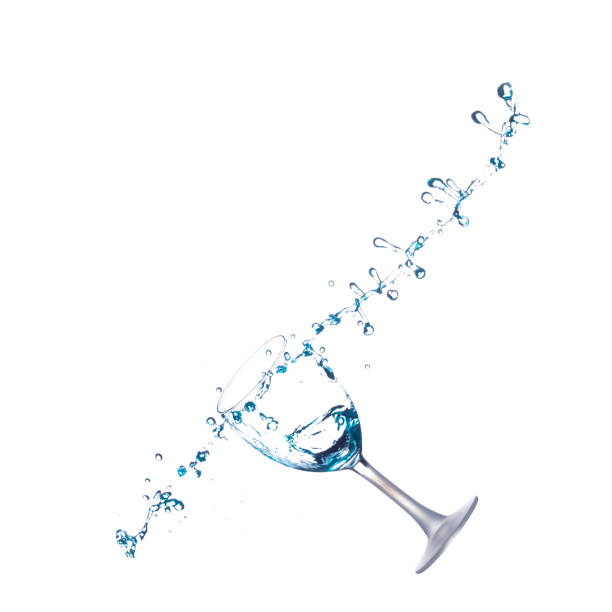 Watersplash wineglass stock photo