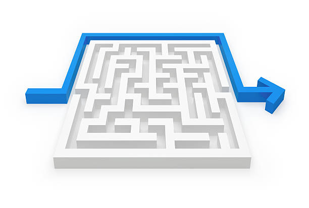 resolvido labirinto'puzzle' - maze solution business plan imagens e fotografias de stock