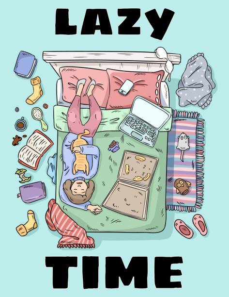 Lazy Time Cute Cartoon Style Postcard Procrastinating Image Stock Illustration - Download Image Now - iStock Lazy Time Cute Cartoon Style Postcard Procrastinating Image Stock Illustration - Download Image Now - iStock