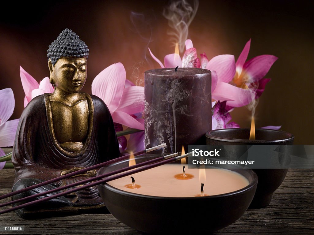 A Buddhist spa and aromatherapy concept spa and aromatherapy concept - Photographed with digital back Leaf Phase One-Aptus II 22 Mp Alternative Therapy Stock Photo