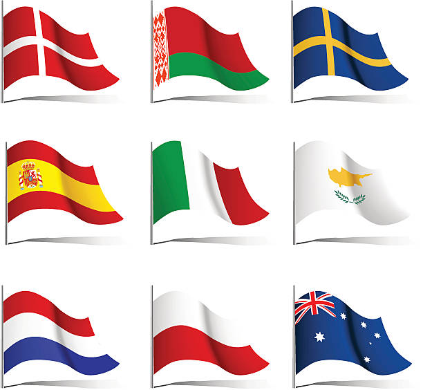 Set of flags. vector art illustration