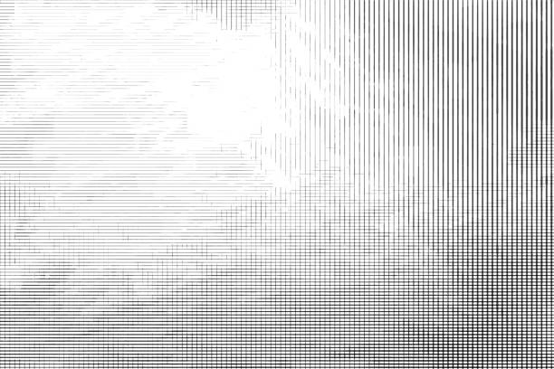 istock Texture of black lines, scratches, dots on white background. 1143890108