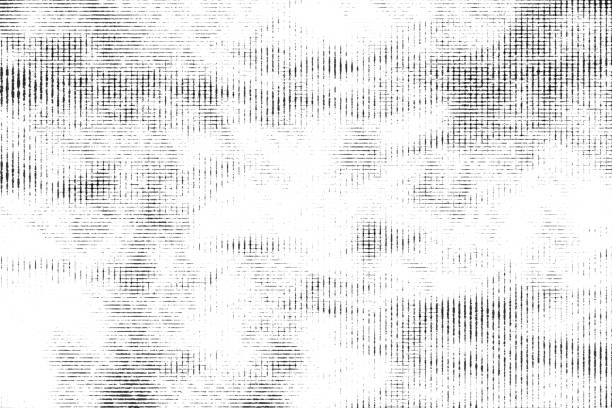 istock Texture of black lines, scratches, dots on white background. 1143890118