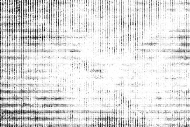 istock Texture of black lines, scratches, dots on white background. 1143890355
