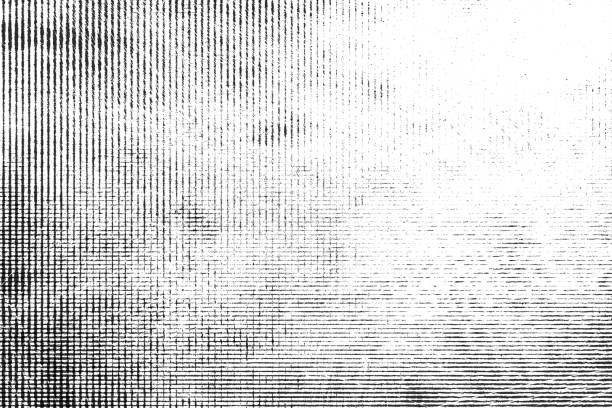 istock Texture of black lines, scratches, dots on white background. 1143890366