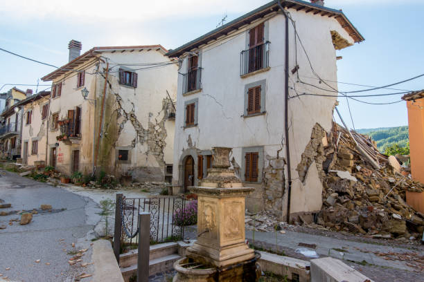 City destroyed by an earthquake