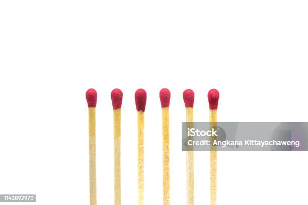 Close Up One New Wooden Match Stick Standing Among Burnt Matches
