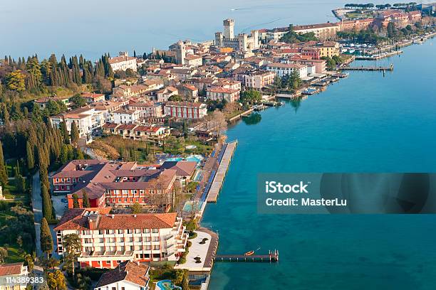 Scaliger Castle In Sirmione By Lake Garda Italy Stock Photo - Download Image Now - Sirmione, Italy, Aerial View