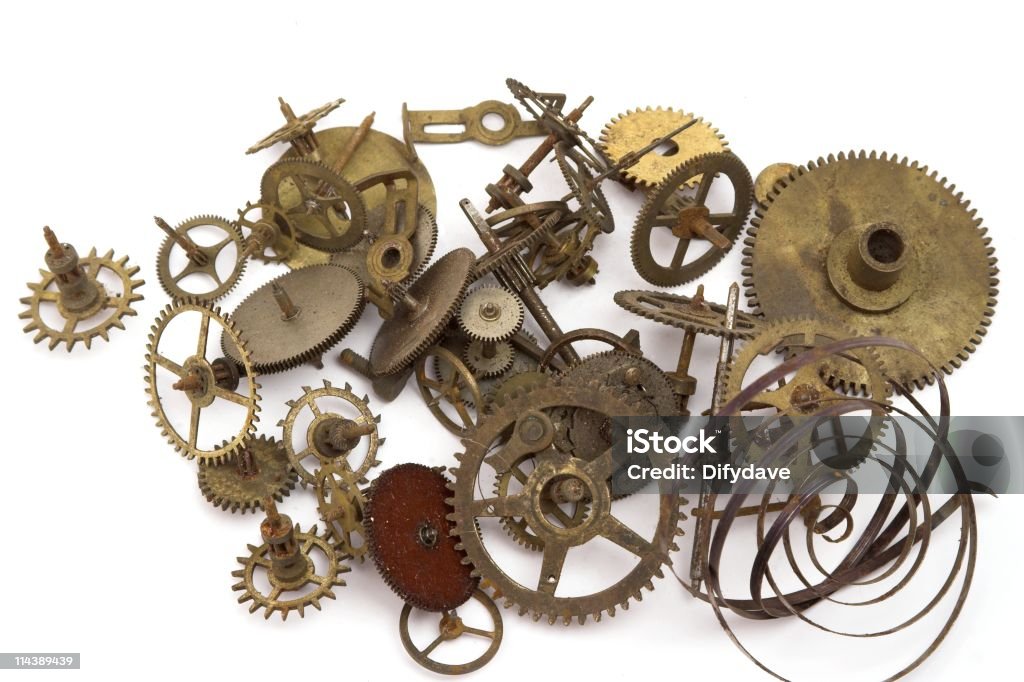 Reloj partes Cogs ruedas y Springs - Foto de stock de Roto libre de derechos