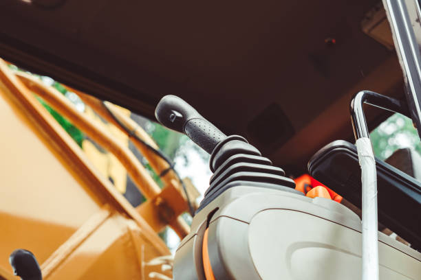 istock Cabin of the new excavator 1143895828