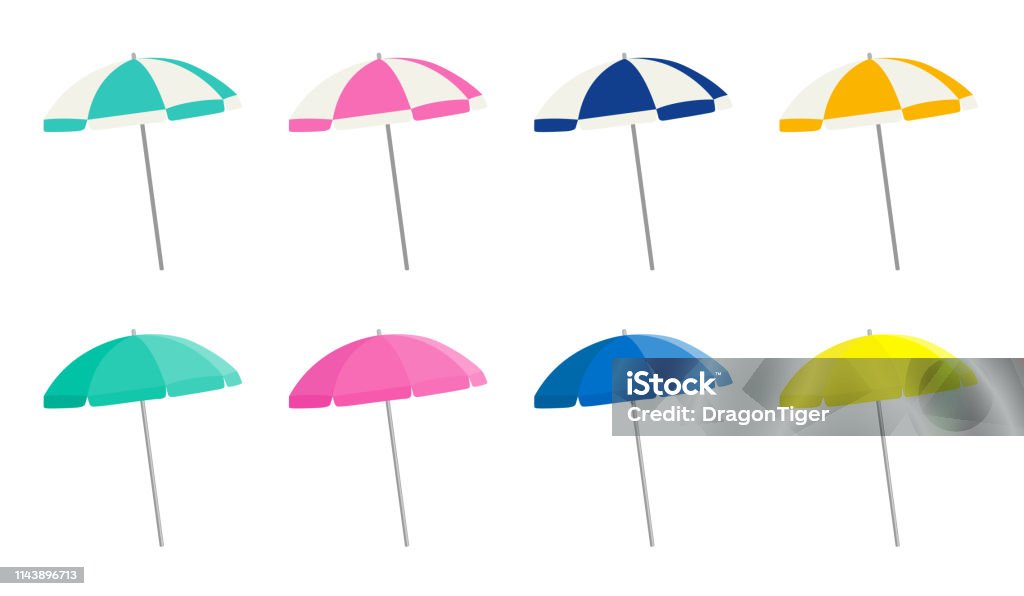 Beach parasol variation set Beach Umbrella stock vector