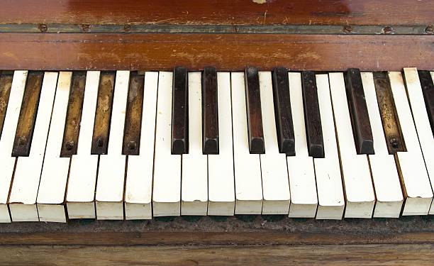 istock Grungy And Broken Old Piano Keys 114389692