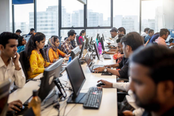istock Male and female colleagues working at office 1143900096