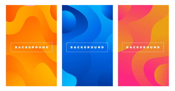 istock Set of colorful covers with wavy shapes and gradient in the abstract background 1143900433