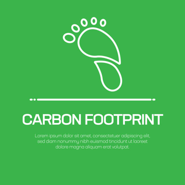 illustrazioni stock, clip art, cartoni animati e icone di tendenza di icona linea vettoriale impronta di carbonio - icona semplice linea sottile, elemento di design di qualità premium - footprint carbon environment global warming