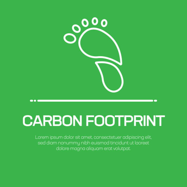 углеродный след вектор линия значок - простой тонкой линии значок, премиум качества дизайн элемент - footprint carbon environment global warming stock illustrations