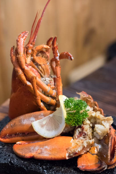 istock Grilled Lobster with lemon served on plate 1143905207