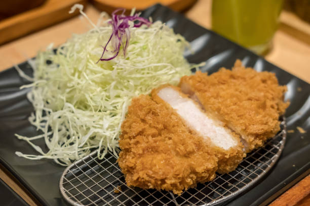 istock Tonkatsu, Fried Pork serve on plate in restaurant 1143905926