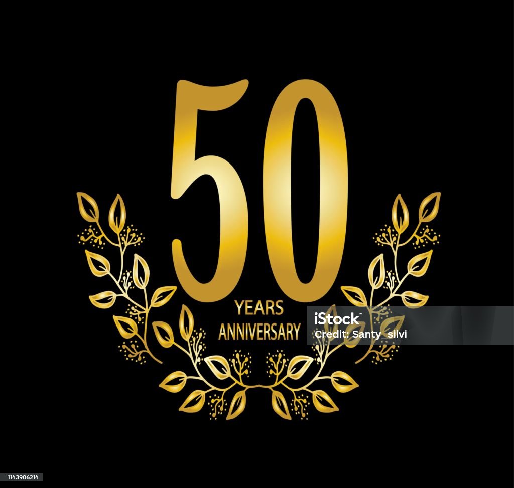 50 year anniversary celebration card - Vector 50th Anniversary stock vector