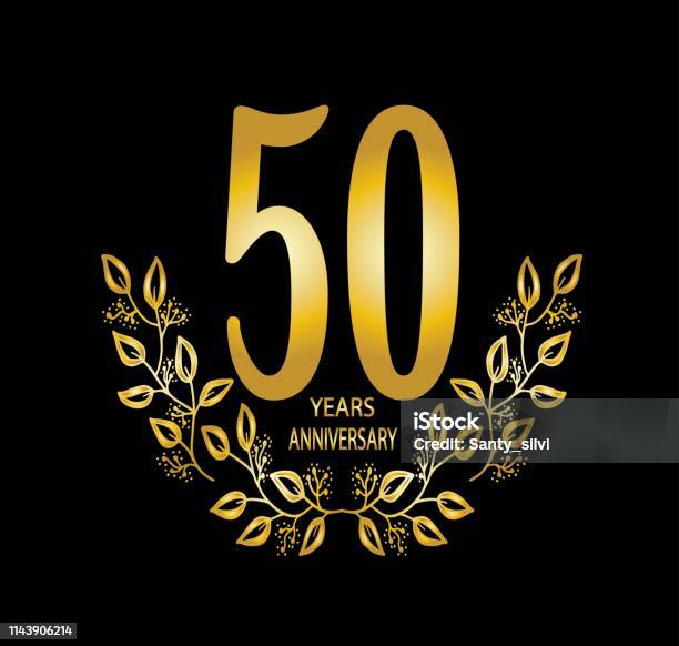 50 Year Anniversary Celebration Card Vector Stock Illustration - Download Image Now - 50th Anniversary, 50th Wedding Anniversary, Anniversary