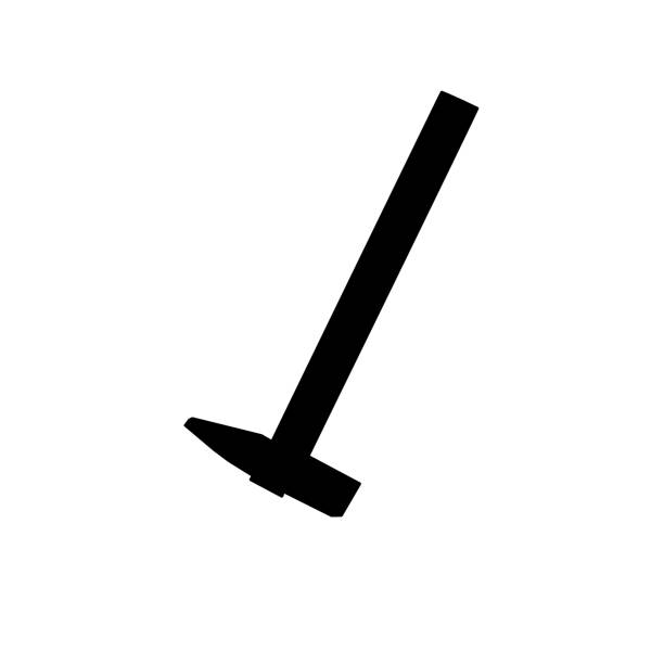 istock hammer icon, for graphic design of logo, emblem, symbol, sign, isolated on white background. Hand drawn, vector illustration 1143906384