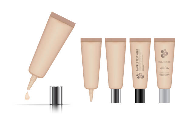 istock Cosmetic plastic tube. Foundation cream container isolated on white background. 1143912350