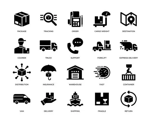 Vector illustration of Delivery Icon Set