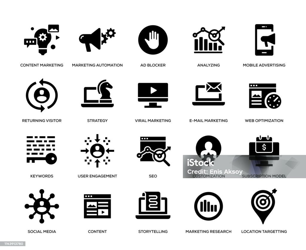 Digital Marketing Icon Set Icon Symbol stock vector
