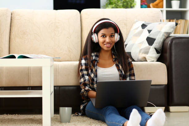 istock Black ordinary female designer workplace 1143913841
