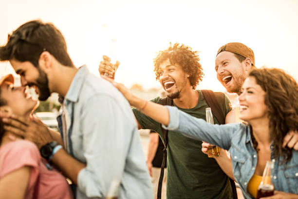 istock Young people having fun on a summer festival. 1143914210